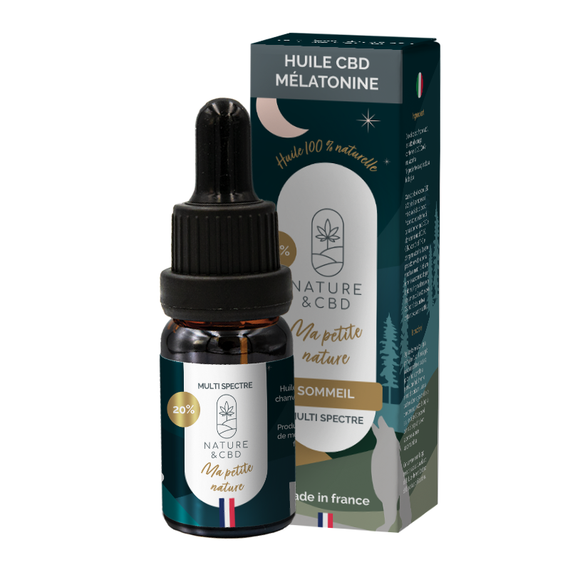 Huile CBD 10 % avec mélatonine Ma Petite Nature, disponible chez Amazone Paradise en Guyane.