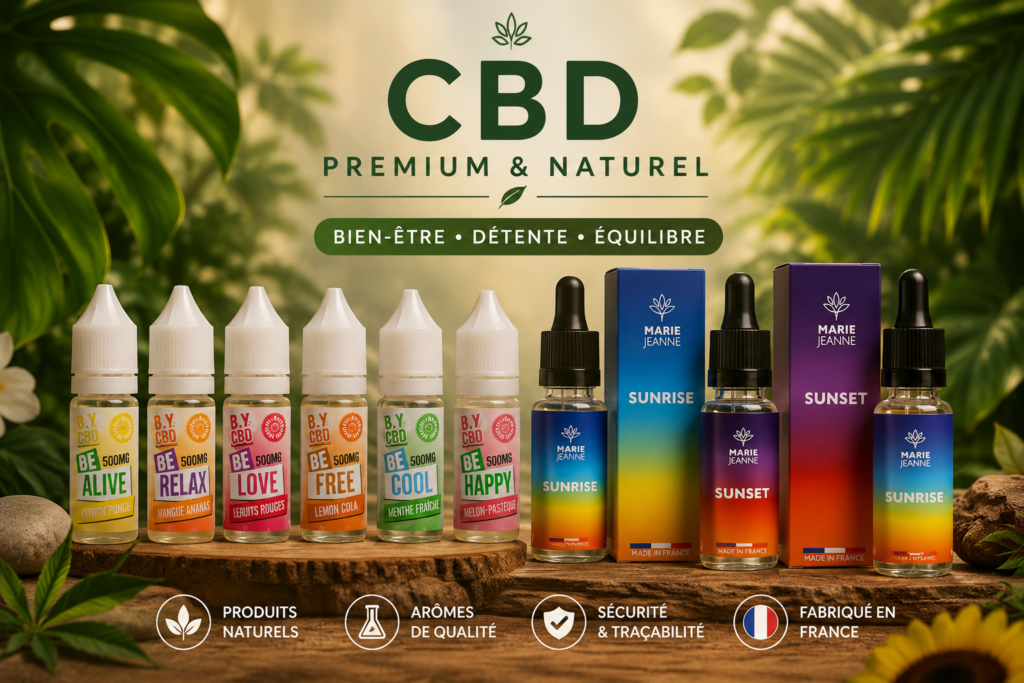 E-liquides au CBD pour cigarette électronique disponibles chez Amazone Paradise en Guyane.