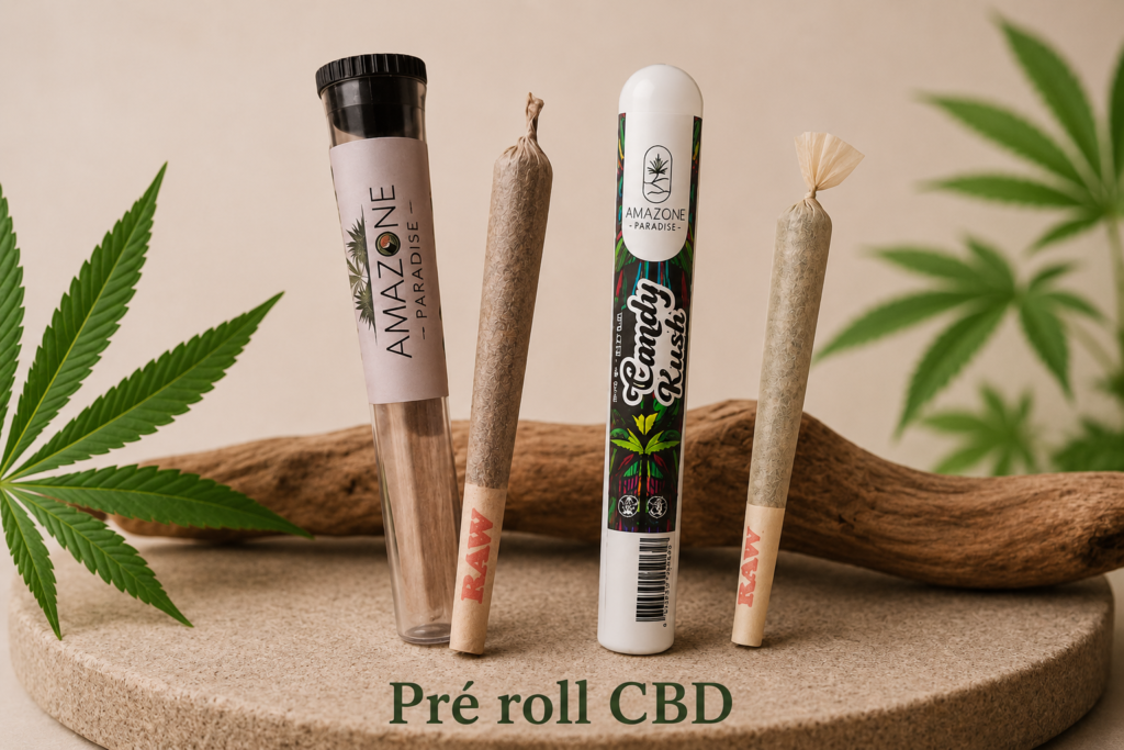 Pré-rolls CBD prêts à l'emploi disponibles chez Amazone Paradise en Guyane.
